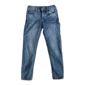 Wonder Nation Girls 7 Blue Bleach Splatter Jean Artistic Denim Kidcore Aesthetic